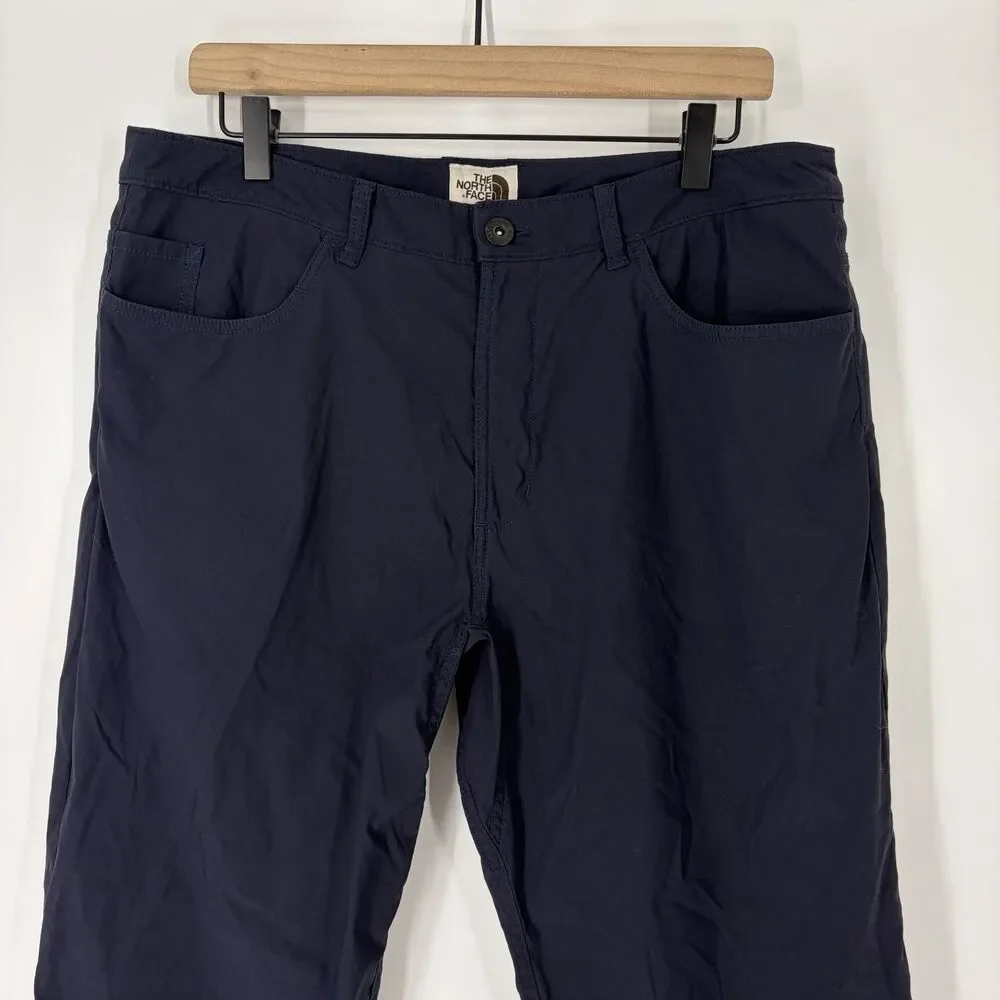 North Face Sprag 5 Pocket Pants Size 34x29 Mens Navy Twill Hiking Travel Stretch